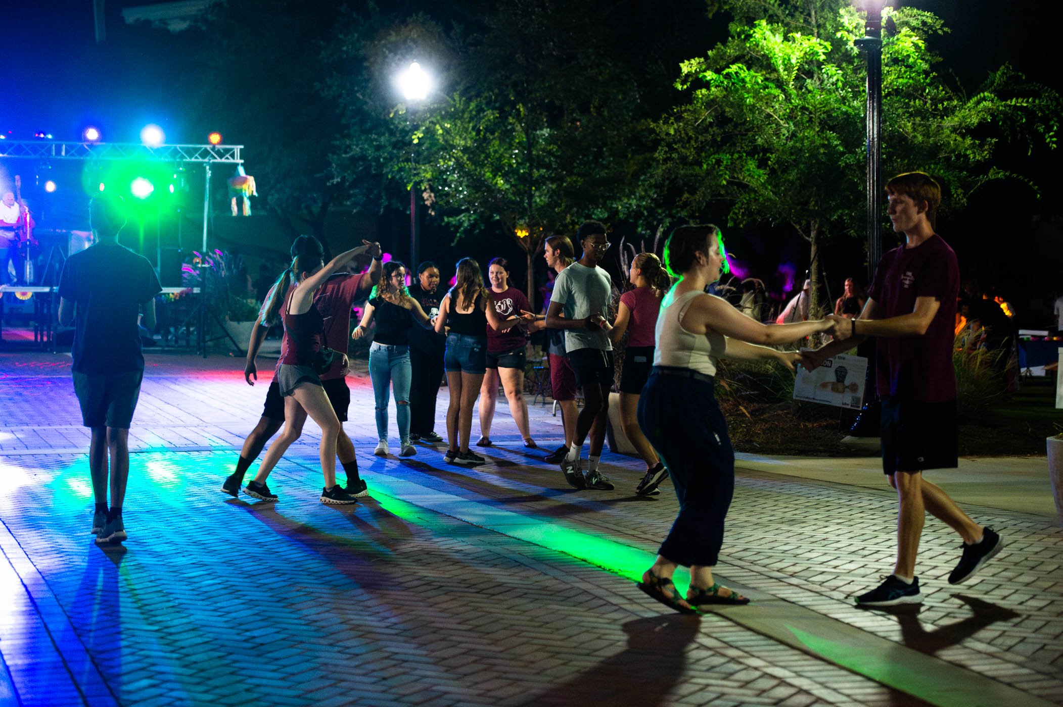 Students dance the night away at Salsa in the Street--he annual Hispanic Heritage Month celebratory event sponsored by the MSU Ballroom Dance Club, Holmes Cultural Diversity Center, Latino Student Association, and Society of Hispanic Professional Engineers.