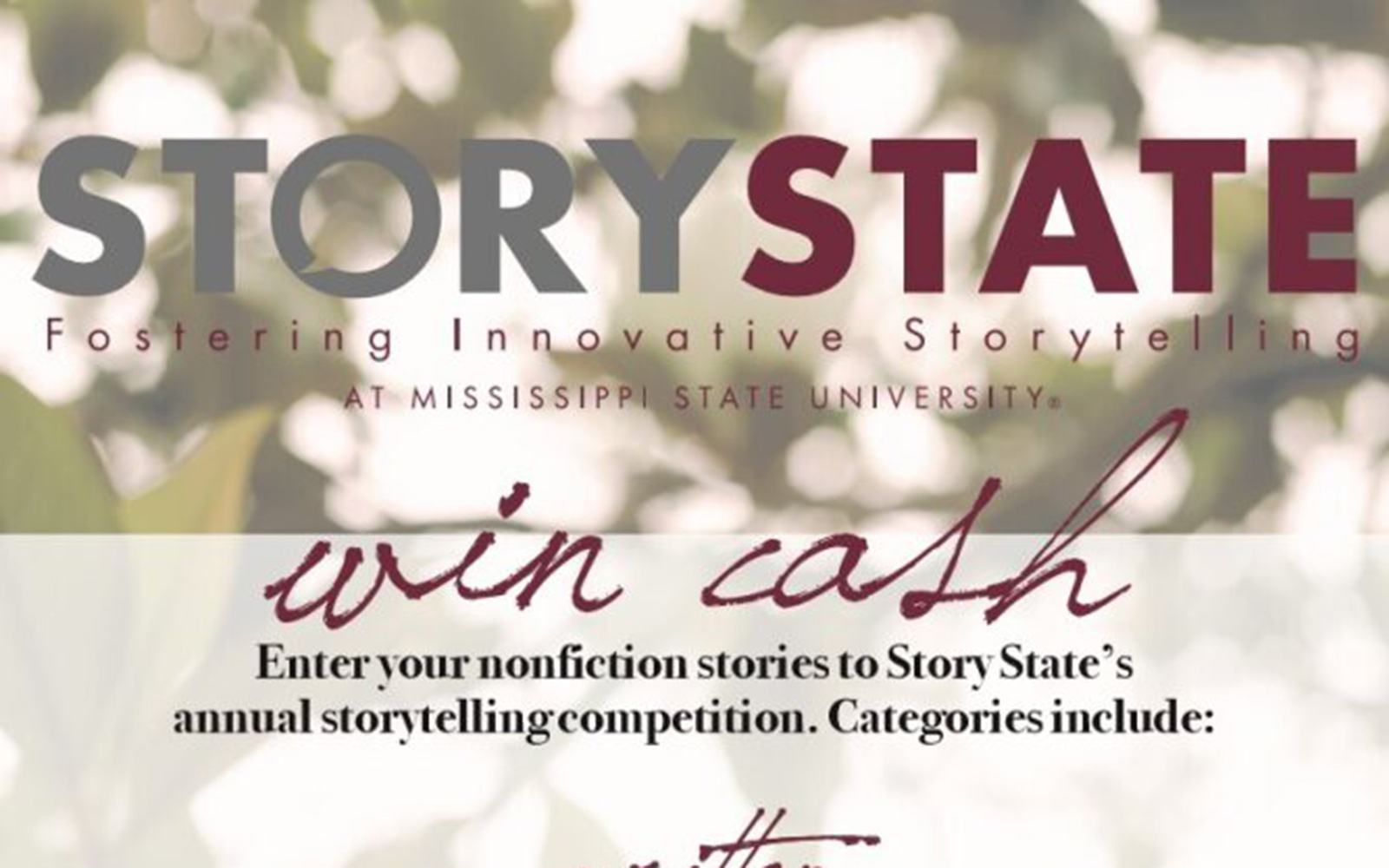MSU ‘Story State’ contest seeks emerging Mississippi storytellers