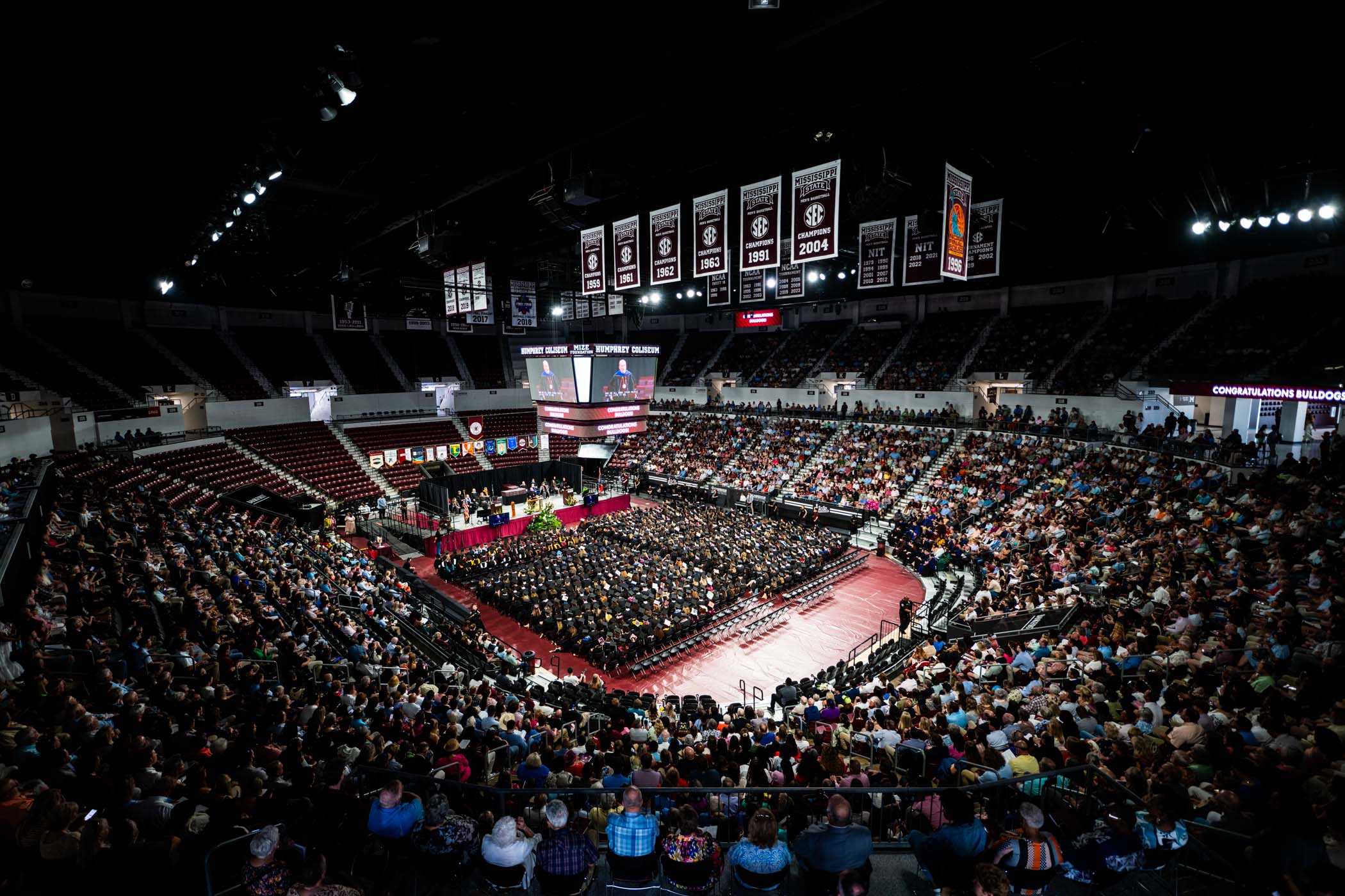Over May 15 and 16, Humphrey Coliseum was packed with excitement as it hosted four inspiring commencement ceremonies, honoring the accomplishments of around 3,500 Mississippi State University graduates. The celebrations included the presentation of honorary degrees to Richard H. Puckett Sr. and Anthony Wilson, along with heartfelt addresses from MSU leadership. Livestreamed for those unable to attend, the ceremonies brought together graduates, families, and friends in a tribute to academic achievement.
