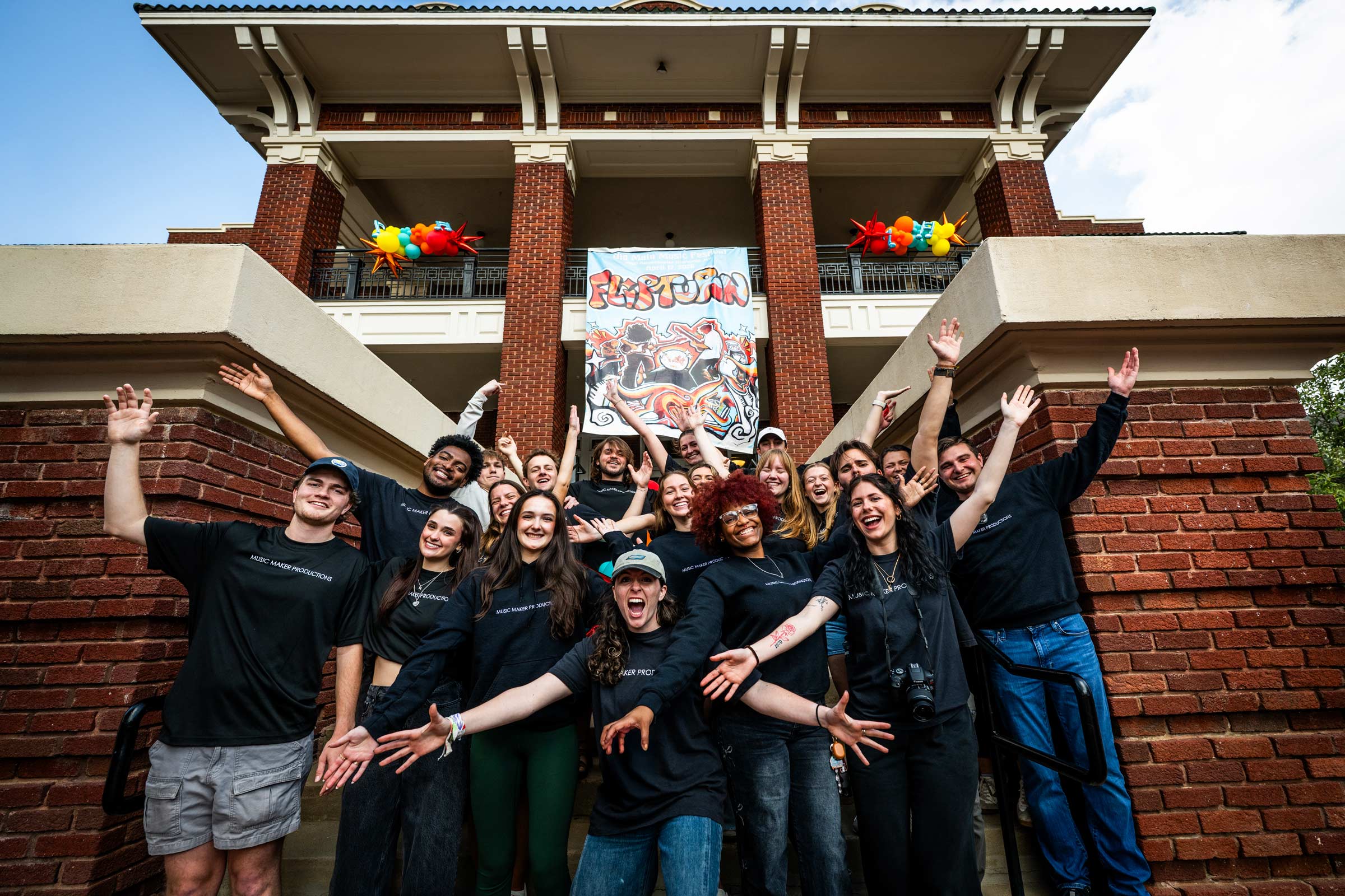 MSU's Music Maker Productions excitedly gathered under a giant banner Thursday afternoon [Feb 19] following the announcement of Old Main Music Festival's official headliner, indie rock band Flipturn. The highly anticipated free outdoor music event will take place on April 17th at MSU's amphitheater, where the Starkville community can expect to hear the band's biggest hits, including "August," "Sad Disco," and "Savannah." Accompanying the main acts, live music fans can expect performances by supporting acts,