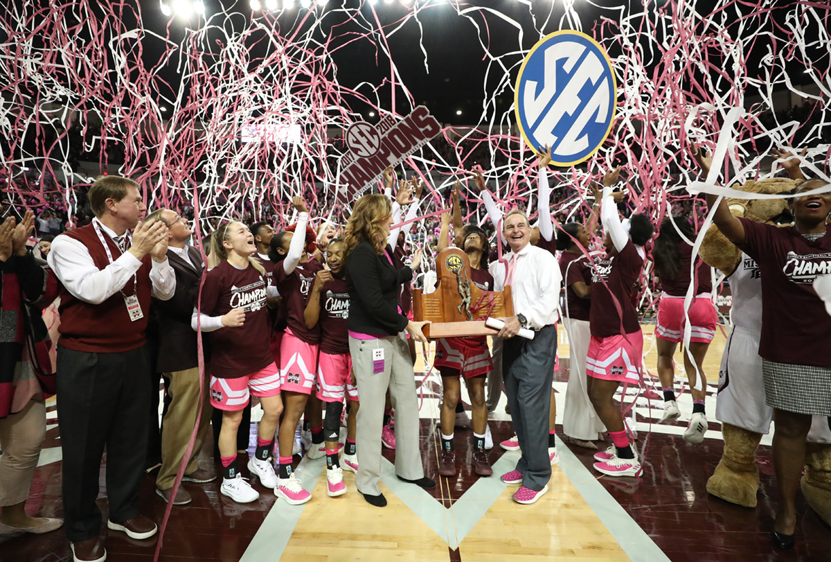 The women&amp;#039;s basketball team defeats Texas A&amp;amp;M and becomes the SEC Champions.
