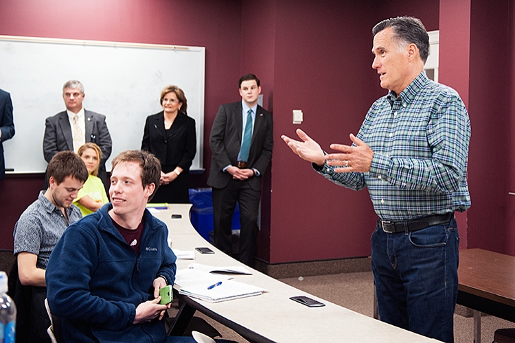 Mitt Romney Speaks to Class