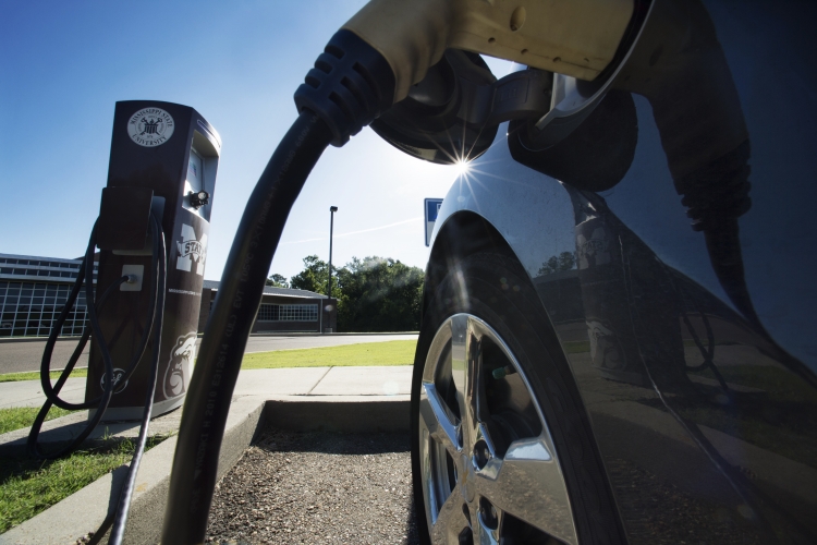 CAVS electric car charging station Mississippi State University