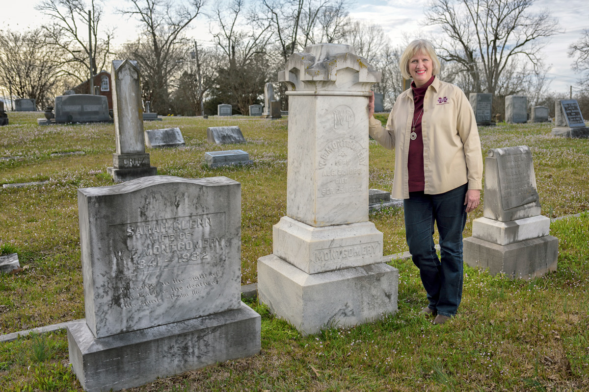 Linda Breazeale, pictured in a cemetery. 