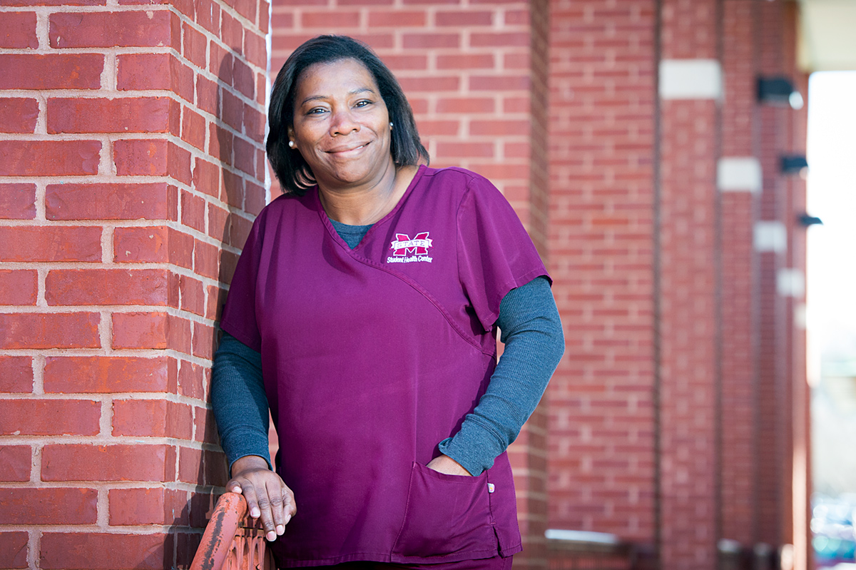 Odie Bush, pictured outside of the Longest Student Health Center.