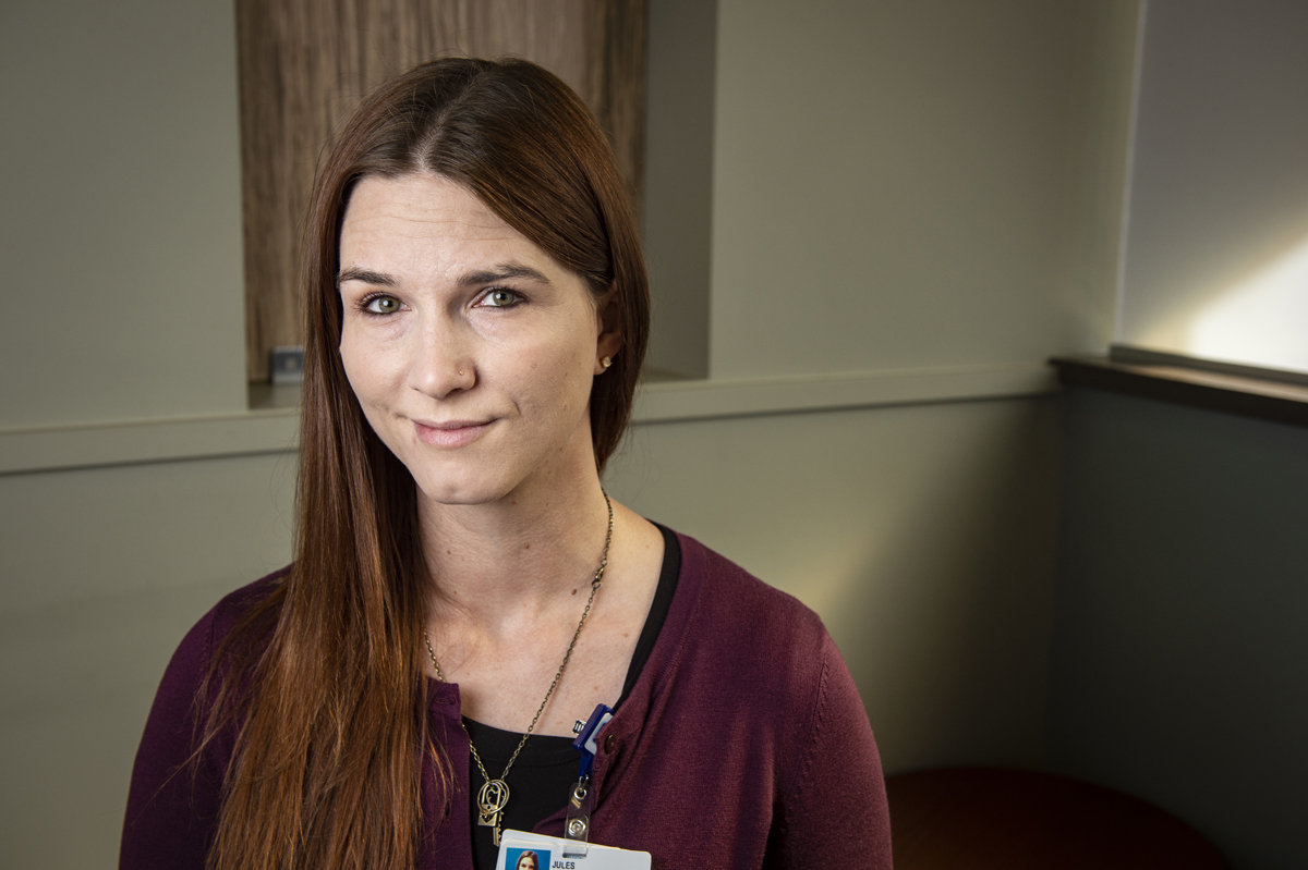 Julie Moore, pictured in an office setting.