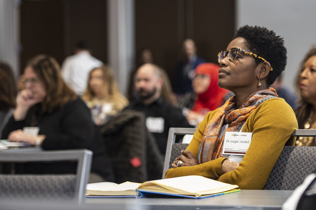 Dr. Angela Verdell listens to Dr. Qiana Cutts’s presentation during the 2019 Diversity Conference.