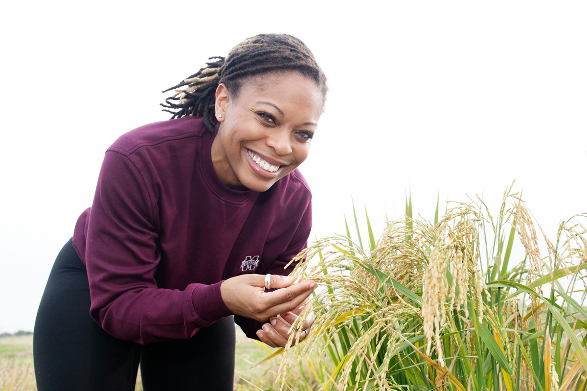 Shandrea Stallworth, pictured in a field.