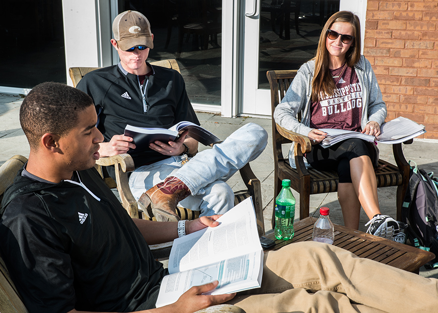 Students Studying Outside Union