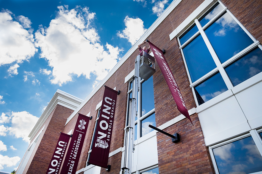 Installing New Banners at the Union