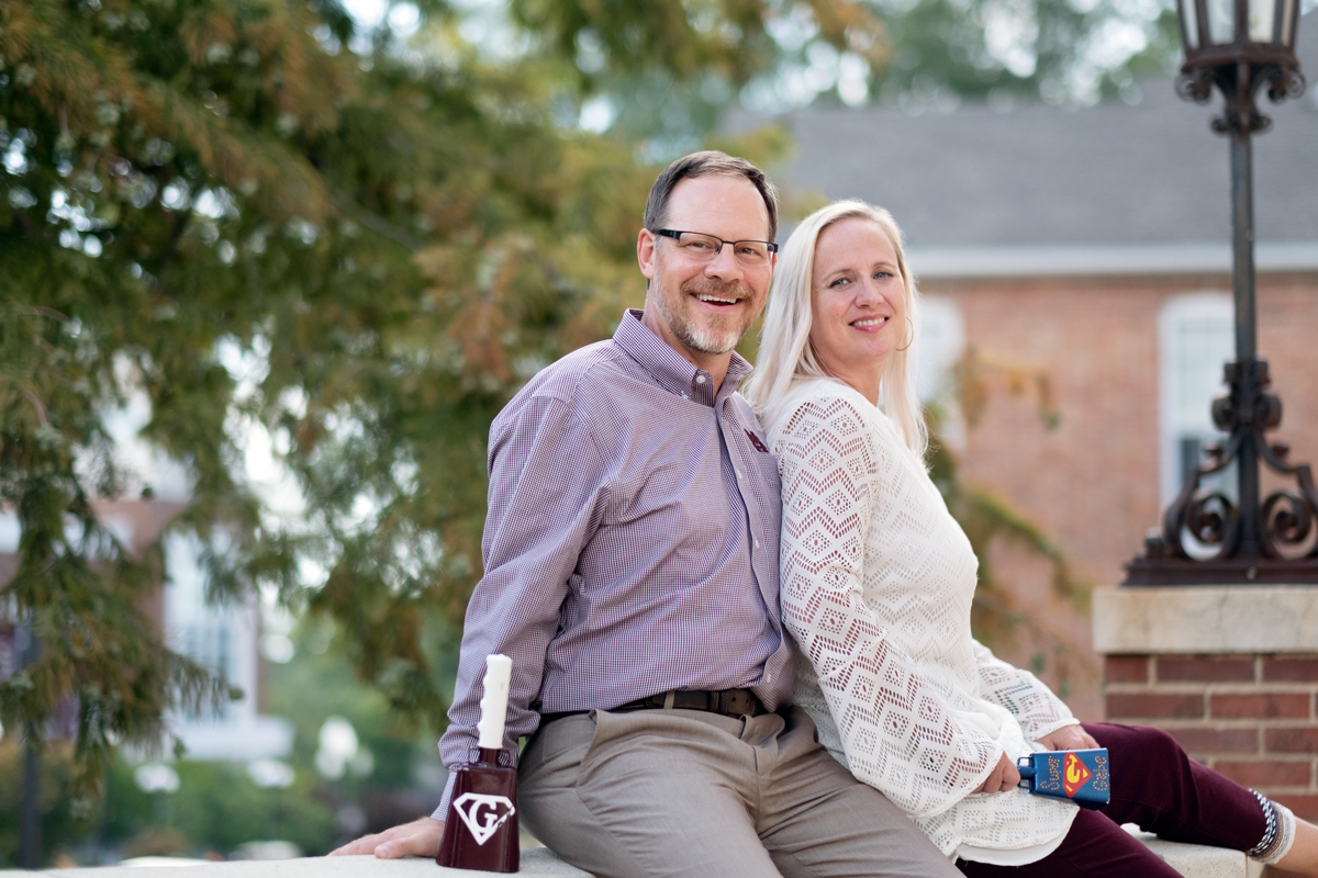 Michael and Nell Valentine, pictured outside of Magruder Hall.