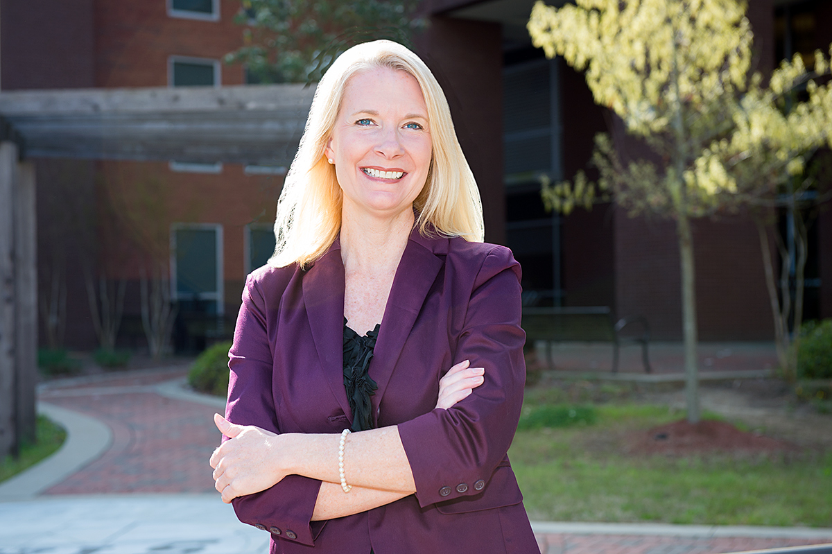 Lari Wright, pictured on a sunny day on campus.