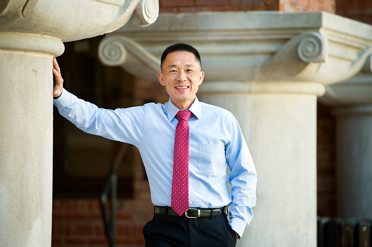 Wei-Chieh “Wayne” Yu, pictured outside of MSU&amp;#039;s Industrial Education Building.