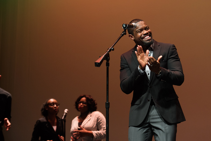 Travis Pratt with MSU Black Voices Gospel Choir