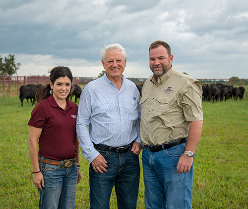 Pictured from left are Brandi Karisch, associate extension and research professor in MSU’s Department of Animal and Dairy Sciences and the inaugural Milton Sundbeck Endowed Professor in Southeastern Cattle Management; Milton Sundbeck, founder and owner of West Point-based Southern Ionics Incorporated; and John Blanton Jr.,MSU animal and dairy sciences professor and department head. (Photo by David Ammon)