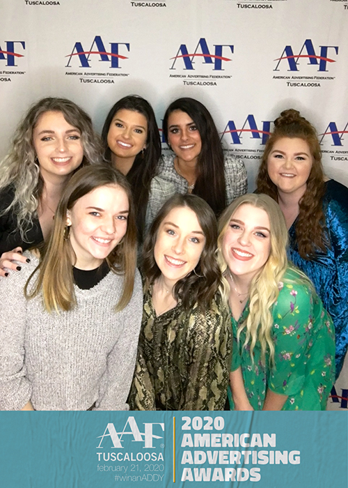 Seven of MSU’s thirteen 2020 American Advertising Federation Tuscaloosa AAA winners