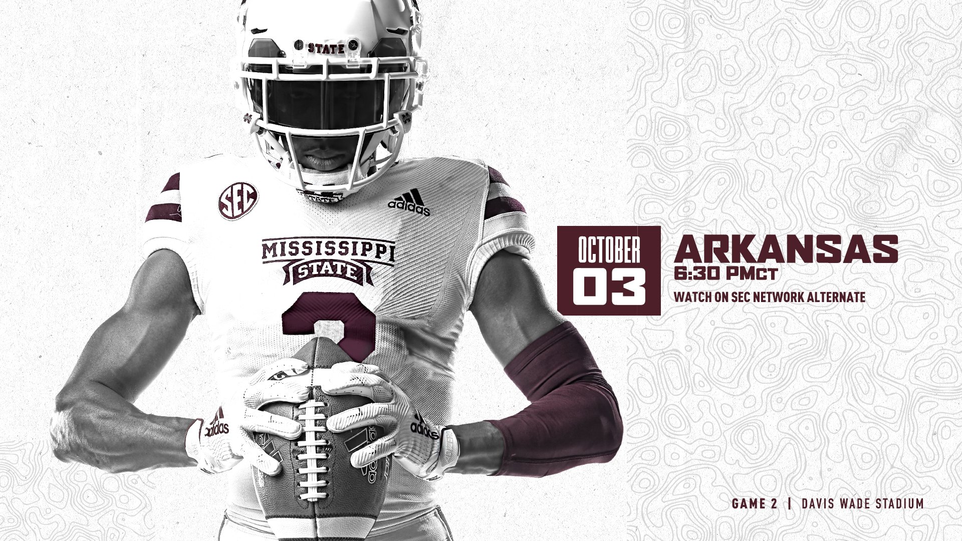 MSU Football vs. Arkansas Oct. 3, 2020 gameday graphic