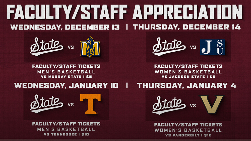 Faculty/Staff Appreciation Nights schedule