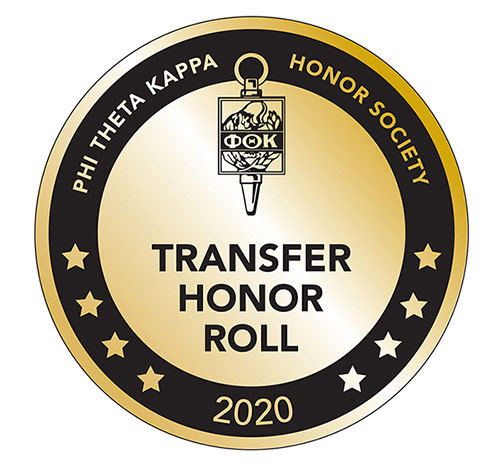 Phi Theta Kappa Transfer Honor Roll gold badge