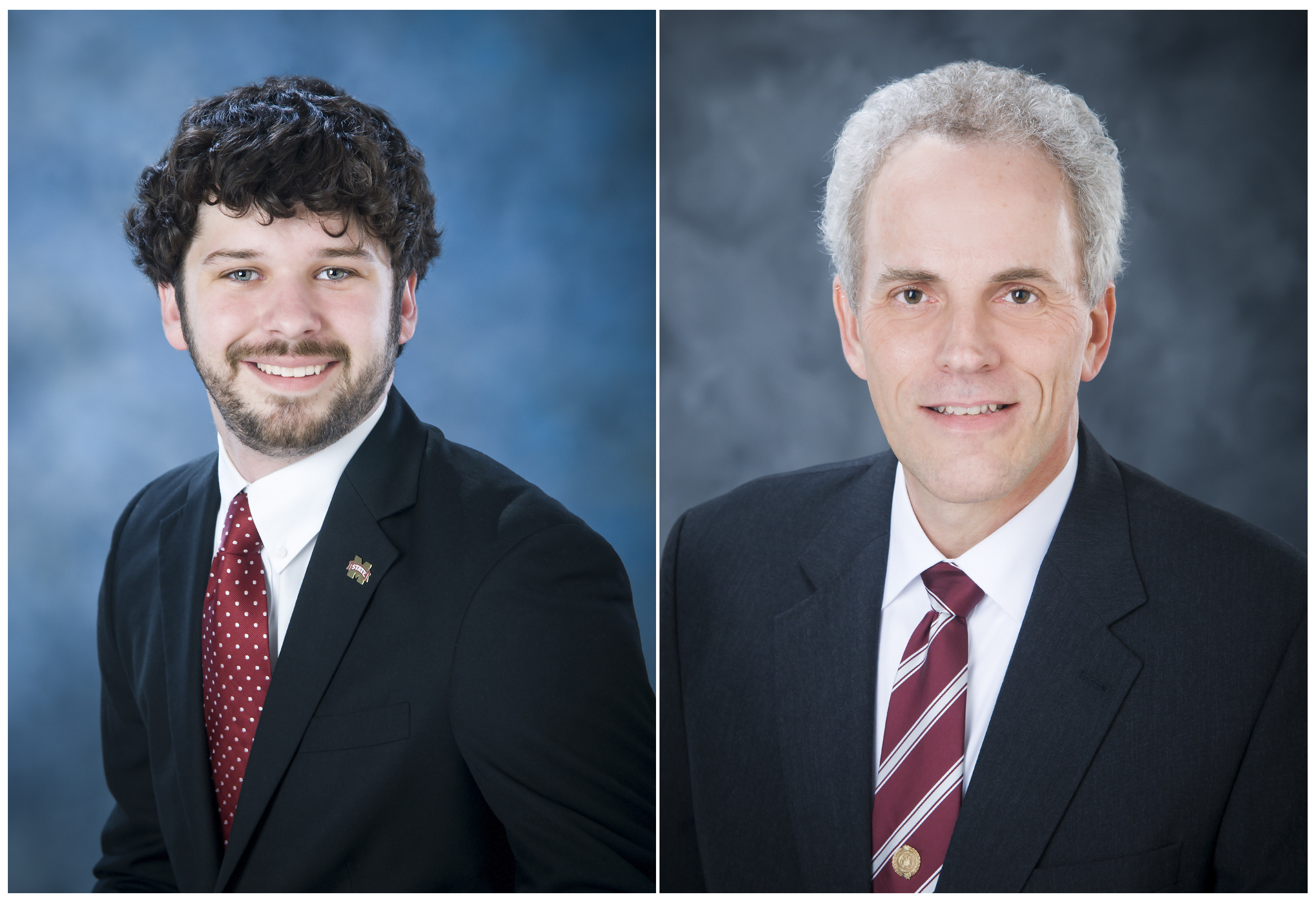 Student Association President Brett R. Harris, left, and Holland Faculty Senate President Randolph F. "Randy" Follett