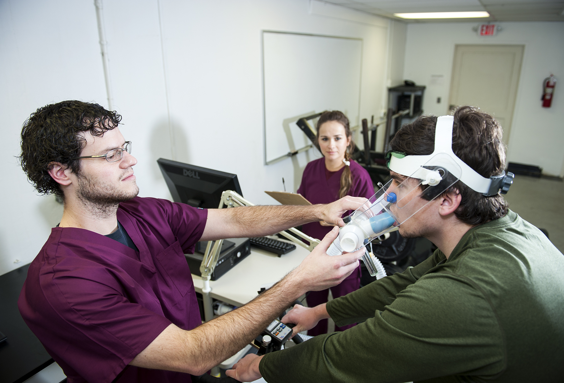 Mississippi State University's kinesiology department will begin offering doctoral degrees in the fall. Here, master's-level students collect data to assess the oxygen cost of stationary cycling. Mississippi State University's kinesiology department will begin offering doctoral degrees in the fall. Here, master's-level students collect data to assess the oxygen cost of stationary cycling.