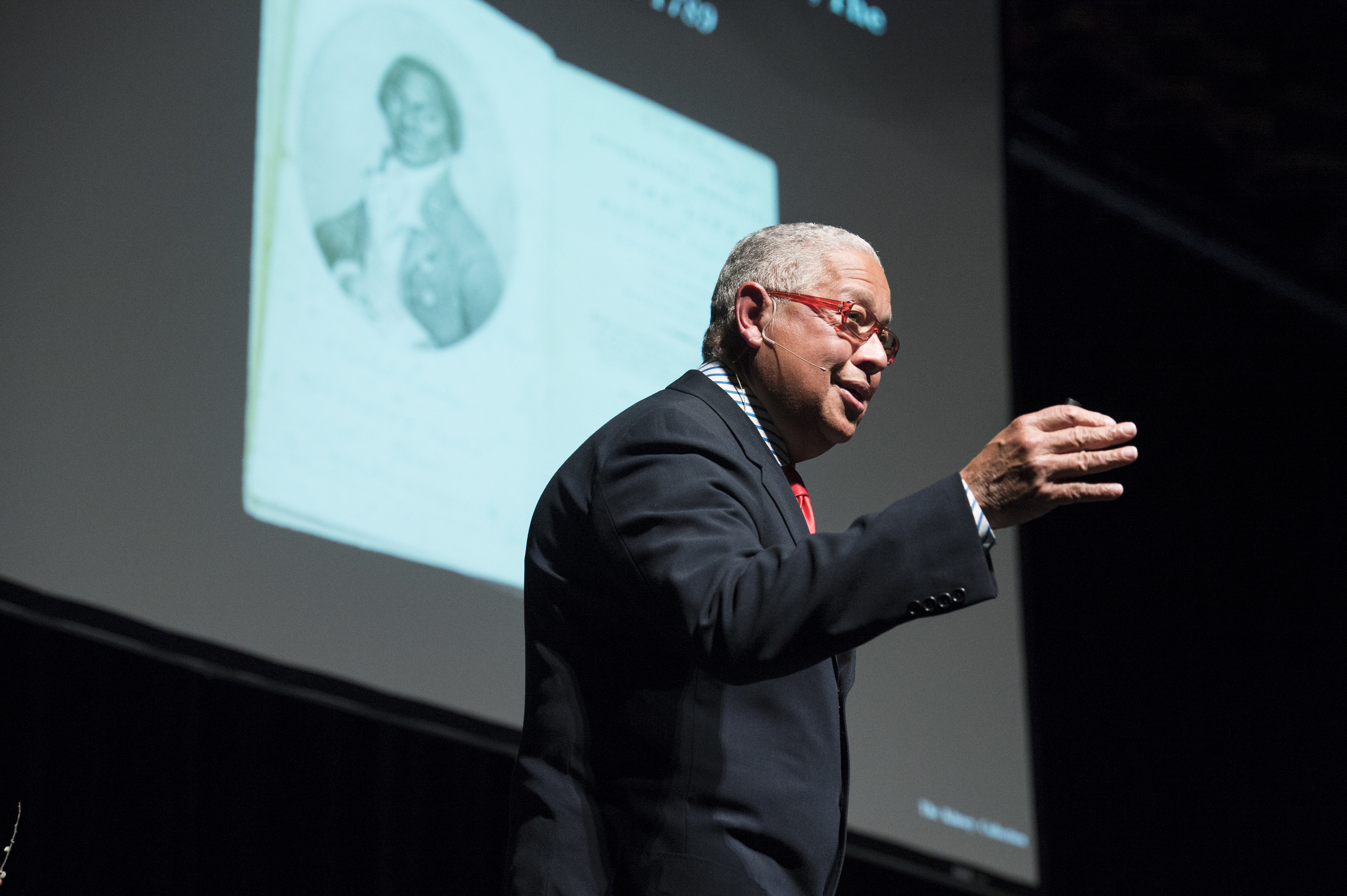 Bernard Kinsey, co-owner of The Kinsey Collection, led an interactive tour of "African American Treasures," at Mississippi State University on Sunday [March 22]. The collection is one of the largest of African American art, manuscripts and historical artifacts in the world.