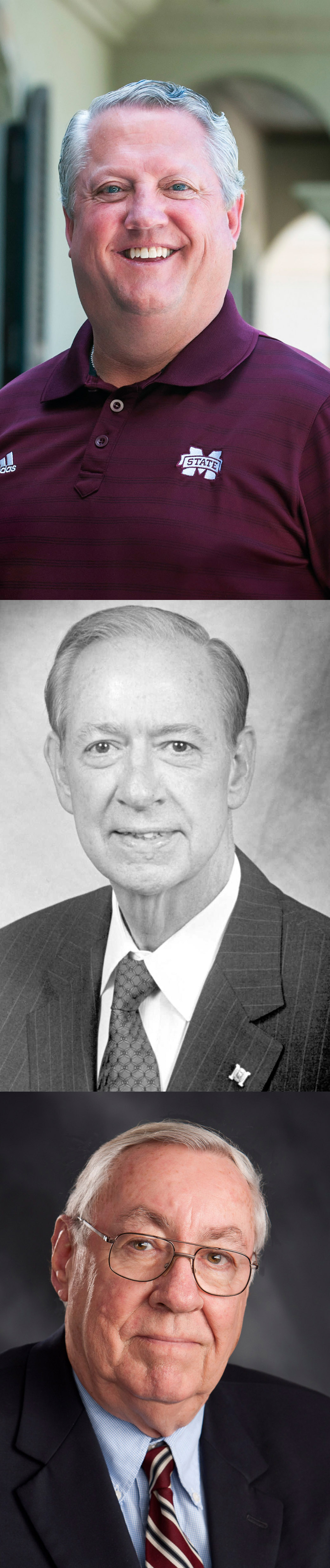 Top: Thomas B. "Tommy" Nusz will deliver the university's spring commencement addresses May 8 and 9 at Humphrey Coliseum; Middle: Charles W. "Tex" Ritter will receive an honorary doctorate in public service on May 8. Bottom: Tommy E. Dulaney will receive the special honor on May 9.
