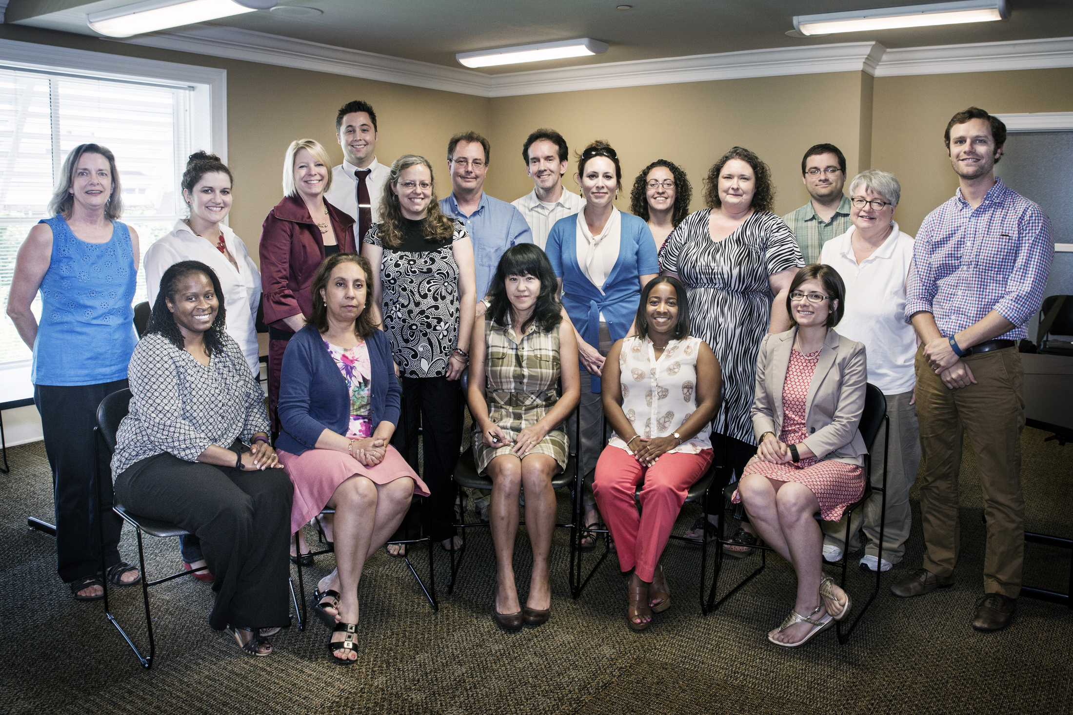 Fourteen MSU faculty members are new graduates of a summer program designed to help them better incorporate writing strategies into class assignments. They include (seated, l-r) Kristina Hood, Rosa Vozzo, Yuhua Farnell, Melody Fisher and Carmen Wilder; (standing, l-r) institute co-director Ann Spurlock, writing coordinator Chelsea Henshaw, Melissa Moore, Daniel Gadke, Athena Nagel, Donald Grebner, James Kelley, Christa Haney, Wendy Herd, Lori Elmore-Staton, and Ryan Ross. With them are (standing, far right), institute co-director Deborah Lee and writing coordinator Ed Dechert.