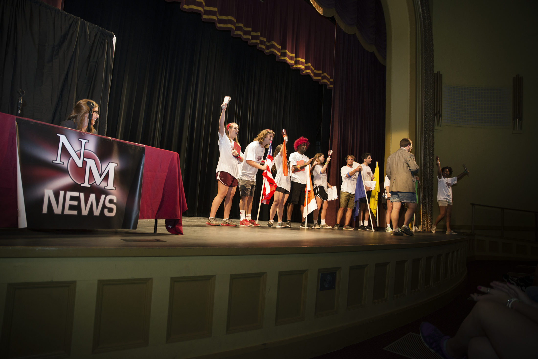 During the 2014 New Maroon Camp, counselors perform a skit. The four-day, three-night student-led retreat is designed to help incoming students learn about university history, traditions and ways to get involved on campus.