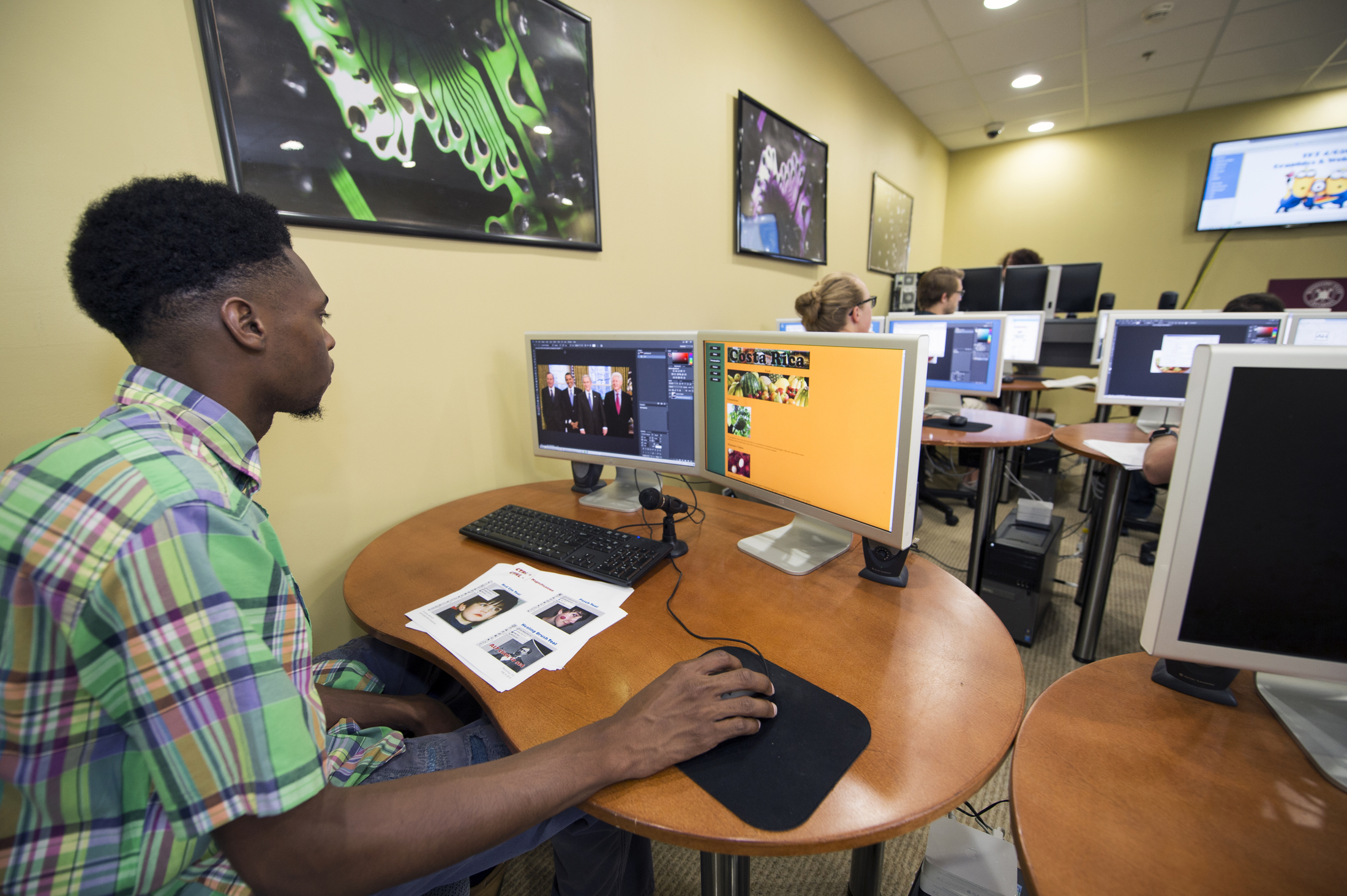 Students and faculty already are using the Department of Instructional Systems and Workforce Development's new multimedia classroom that will be fully integrated into a recently revised IT master's degree curriculum available this fall.
