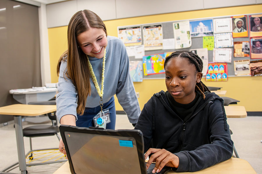 photo of a young woman in a classroom