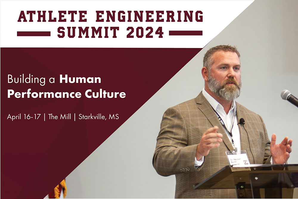 An advertisement for the 2024 Athlete Engineering Summit