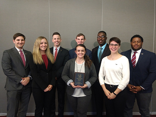 Student members of Arnold Air Society and Silver Wings received the Ciccoli Joint Operations Award at CHEESECON, the National Conclave held this past April in Milwaukee, Wisconsin. 