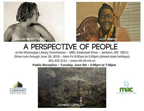 Works by Mississippi State University associate professors Alexander Bostic and Dominic Lippillo are featured June 5-28 in the “A Perspective of People” exhibition at the Mississippi Library Commission in Jackson. (Photo submitted)