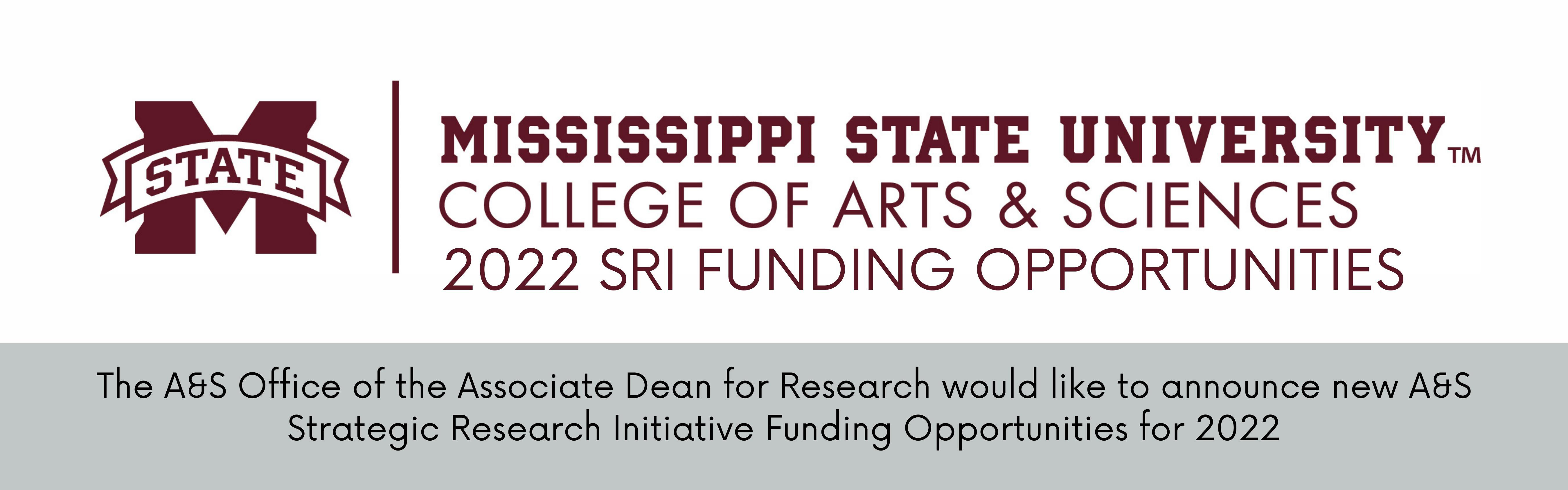 MSU College of Arts and Sciences 2022 SRI Funding Opportunities logo