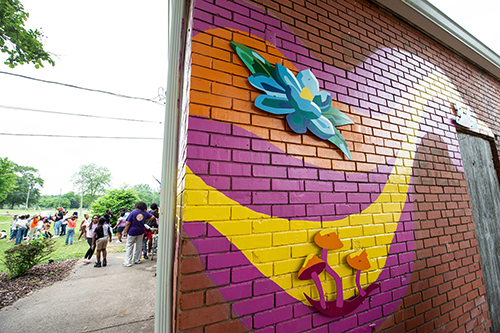 New artwork on the exterior wall of the J.L. King Community Center
