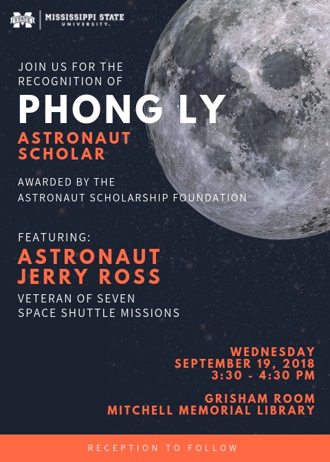 Outer space poster for Astronaut Scholarship Foundation presentation