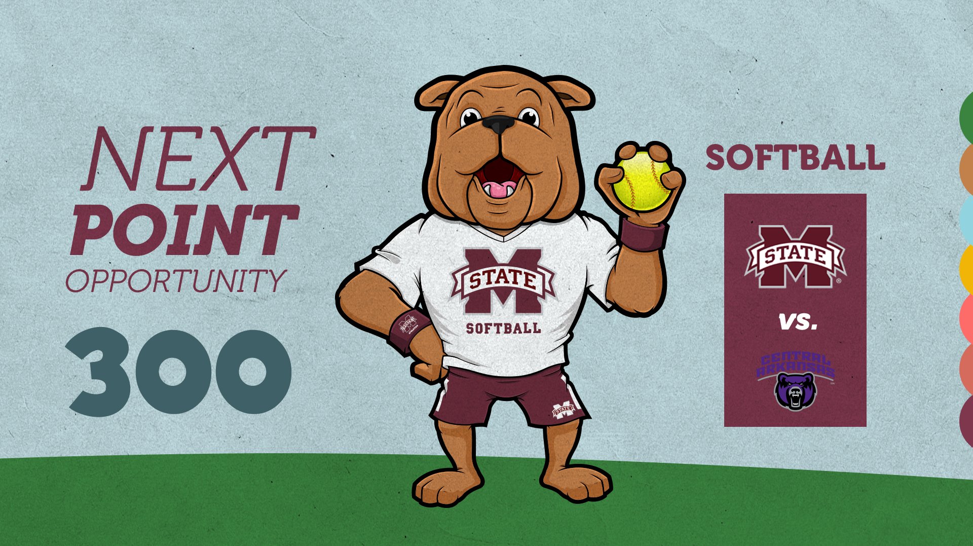 Promotional graphic for Bully's Kids Club point opportunity at MSU Softball game