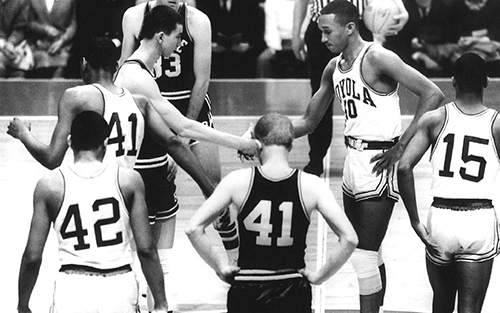 MSU’s Stan Brinker and Loyola’s Jerry Harkness