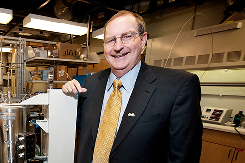 Mark White, pictured in a lab at MSU's Dave Swalm School of Chemical Engineering