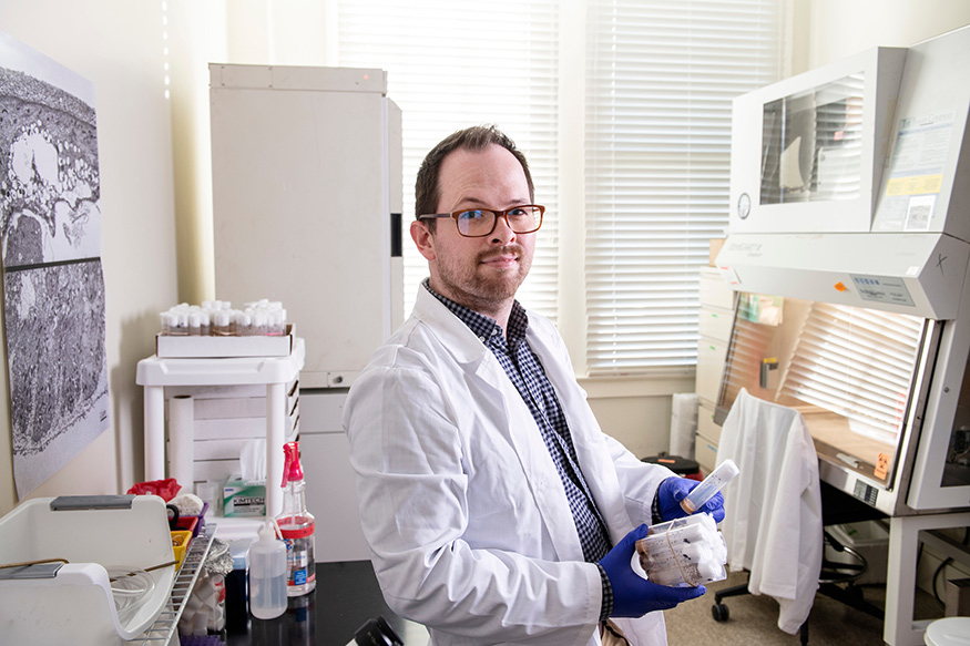 Portrait of Matt Ballinger in his lab