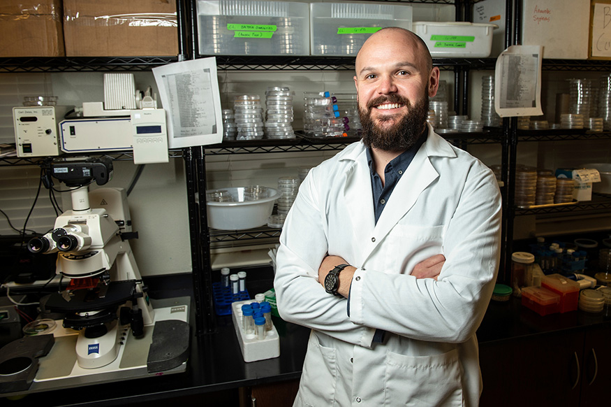 Matthew Brown, pictured in his research lab.