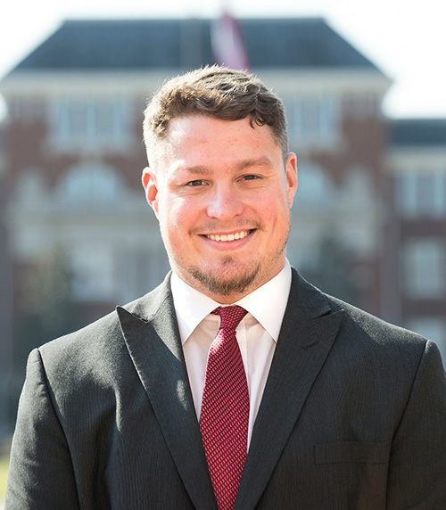 John T. Buol, a plant and soil sciences/weed science doctoral student, was named Grand Champion of Mississippi State’s fifth annual Three Minute Thesis competition. The event was sponsored by the university’s Graduate School. (Photo by Marco Lopez)