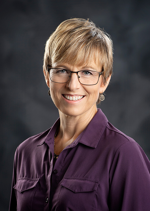 Studio portrait of Leslie Burger