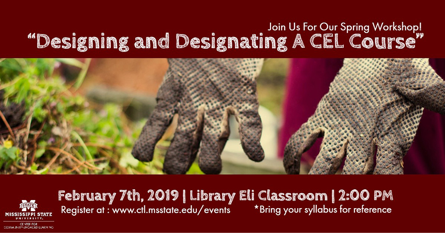 Designing and Designating a CEL course workshop graphic