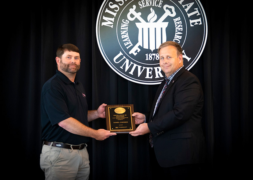 Daniel Chesser, CALS Excellence in Teaching – Lower Division Award winner, and Scott Willard