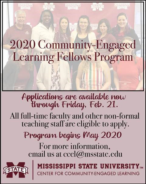 Promotional graphic for MSU's 2020 CCEL Fellows Program