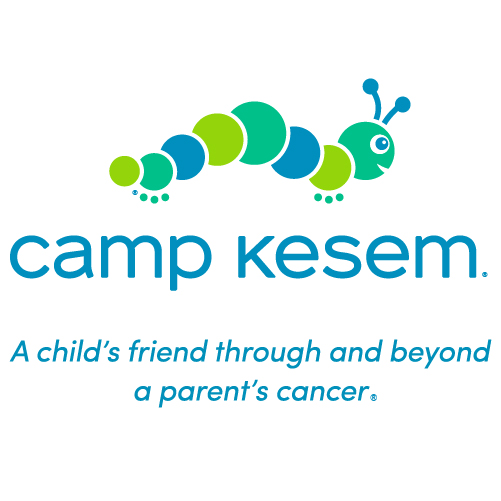 Camp Kesem logo -- caterpillar in blue and green