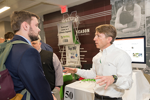 On Tuesday and Wednesday [Sept. 19 and 20] at Humphrey Coliseum, Mississippi State University’s Career Days will provide students and alumni with opportunities to network and discuss career goals with 180 employer representatives from around the country. (Photo by Robert Lewis)