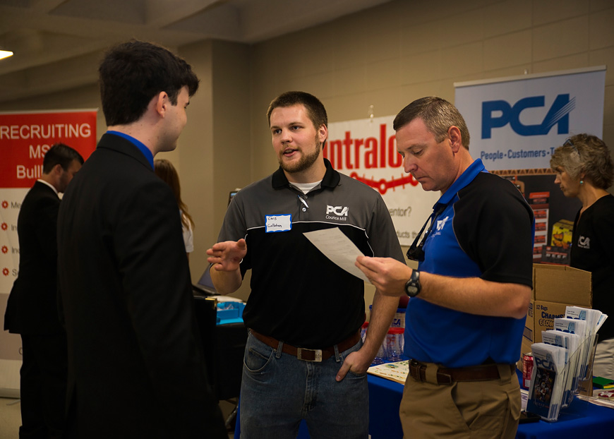 Twice each school year, MSU Career Days provide students and alumni special opportunities to introduce themselves and network with employer representatives from around the country. (Photo by Sarah Tewolde)